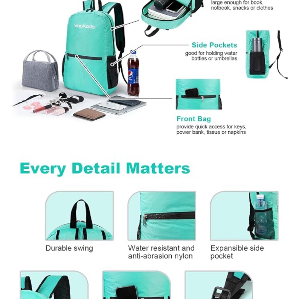 Woomada Teal Backpack - Picture 6 of 6